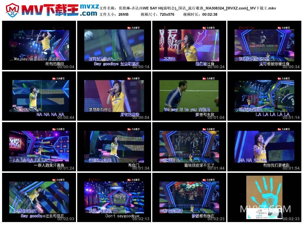 莫艳琳-齐达内WE SAY HI(演唱会)_国语_流行歌曲_MA308324